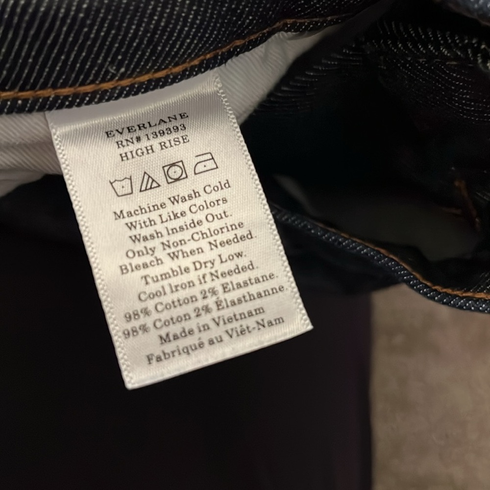 Everlane High Rise Dark Wash Denim Jeans Size 29 - Picture 6 of 8